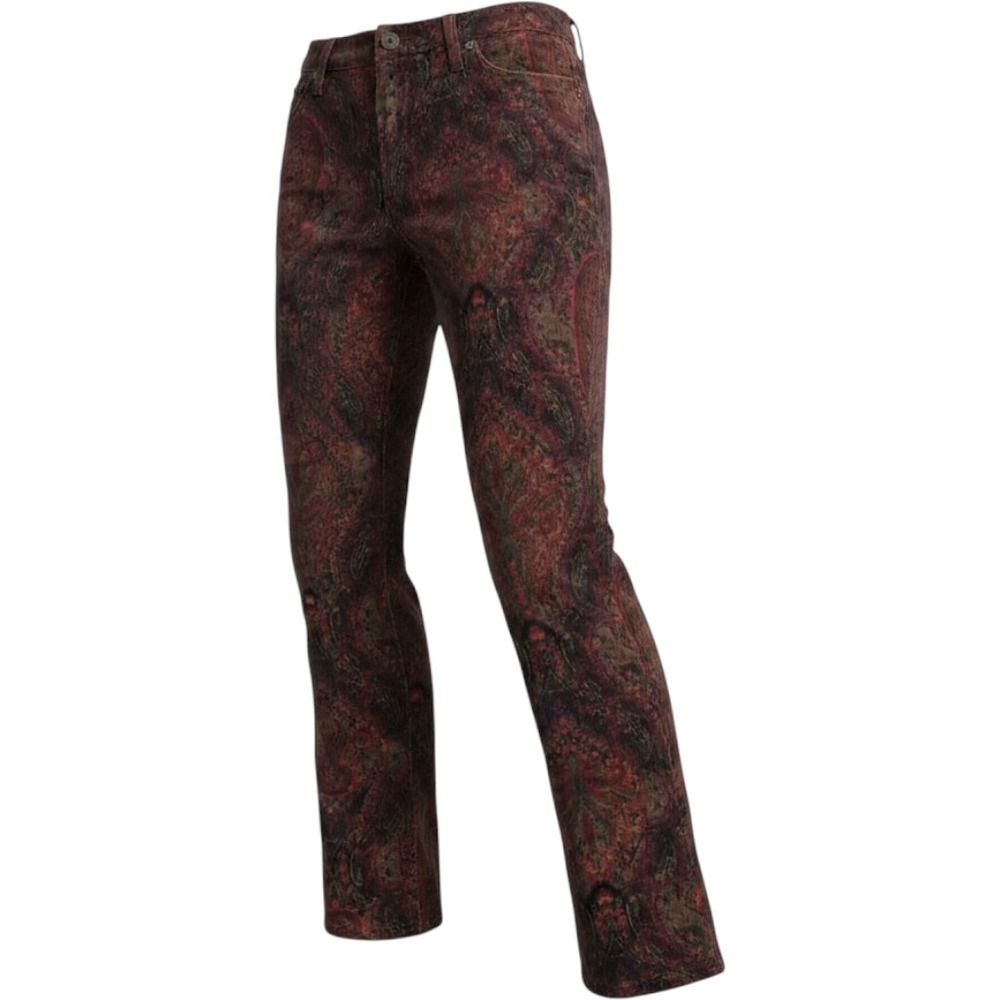 Lauren Ralph Lauren Burgundy Paisley Corduroy Pants 14 Straight Boho Academia